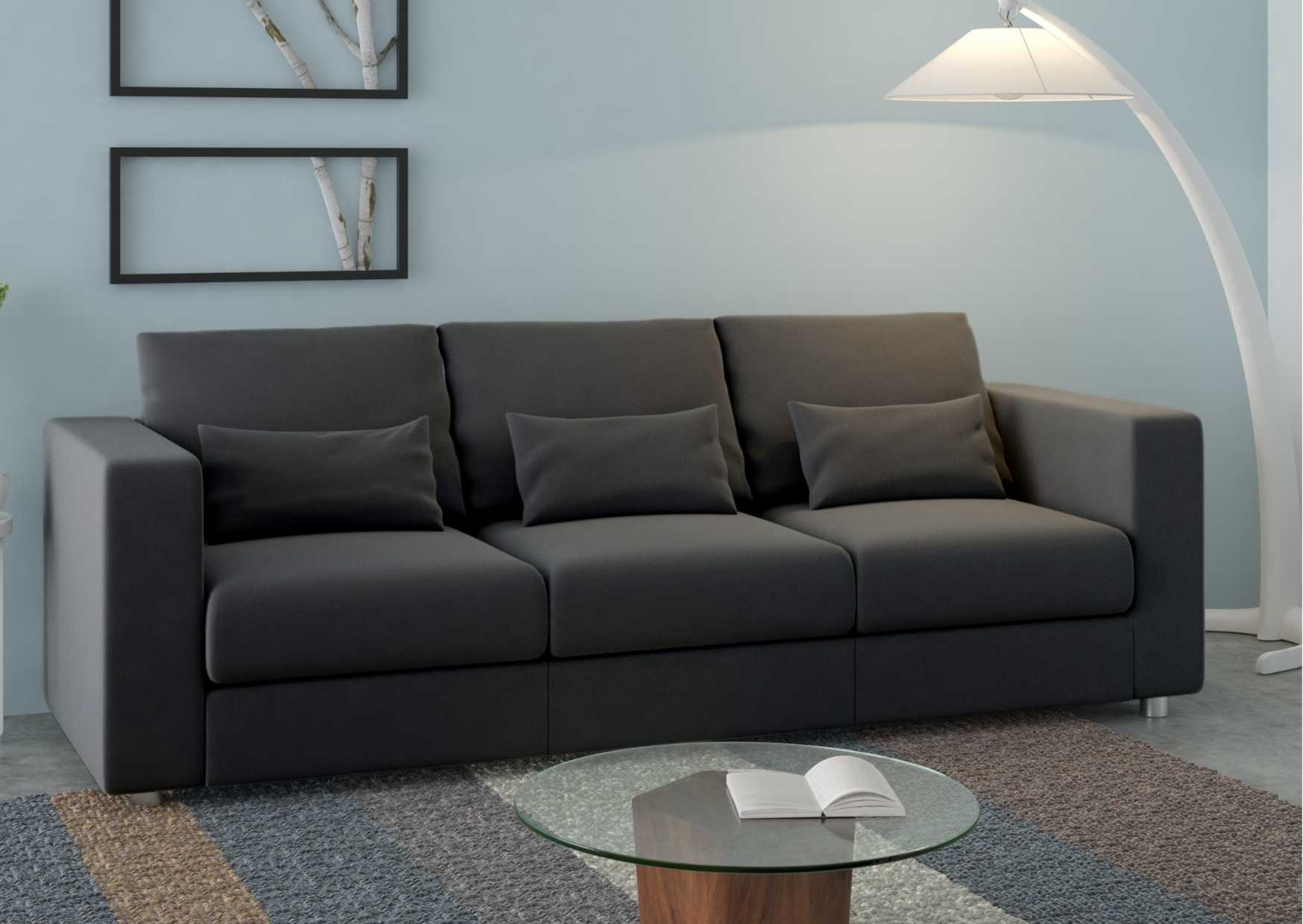 Klasyczna sofa rozkładana w kolorze czarnym